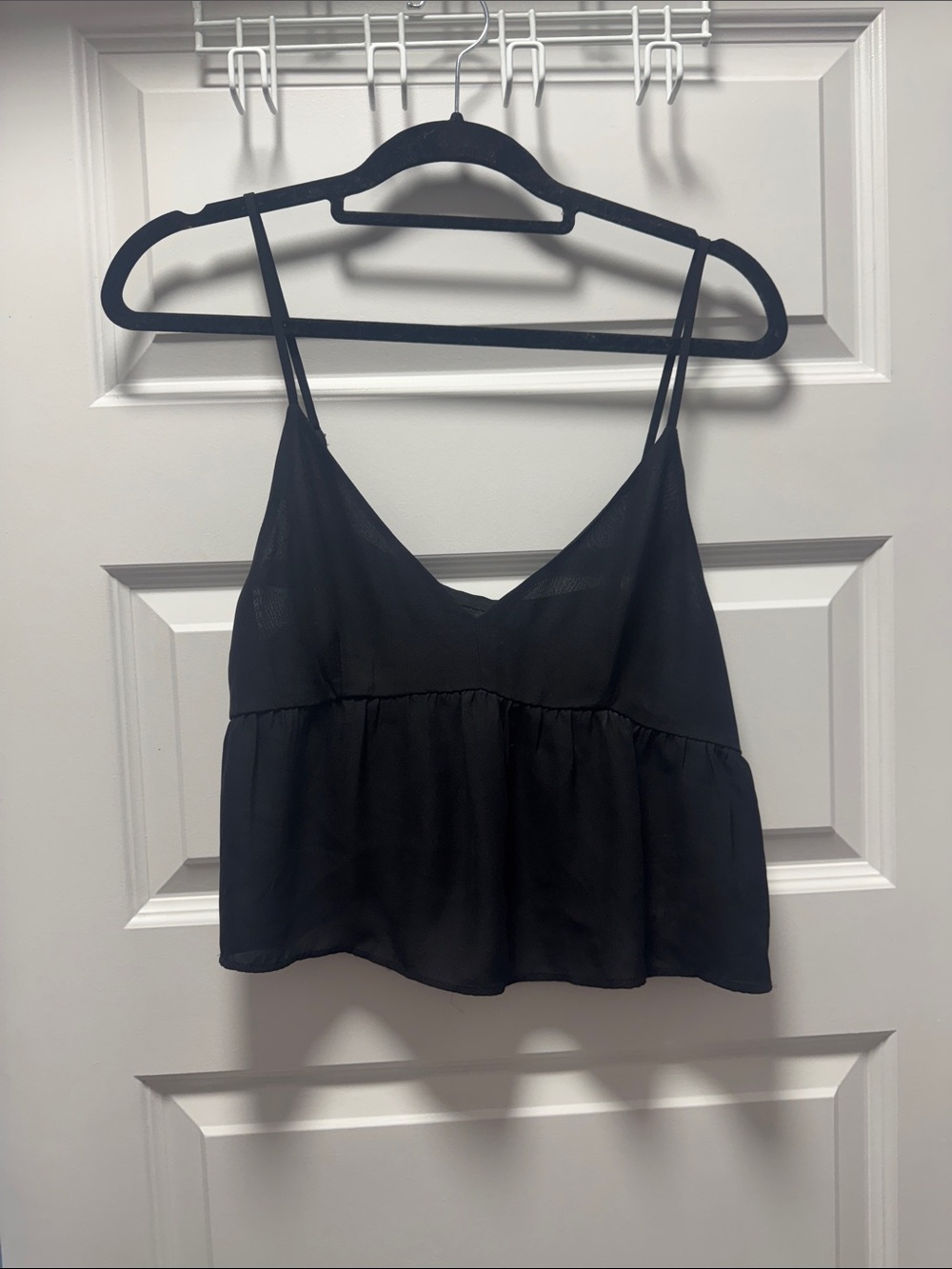 Dynamite Black Spaghetti Strap Peplum Camisole